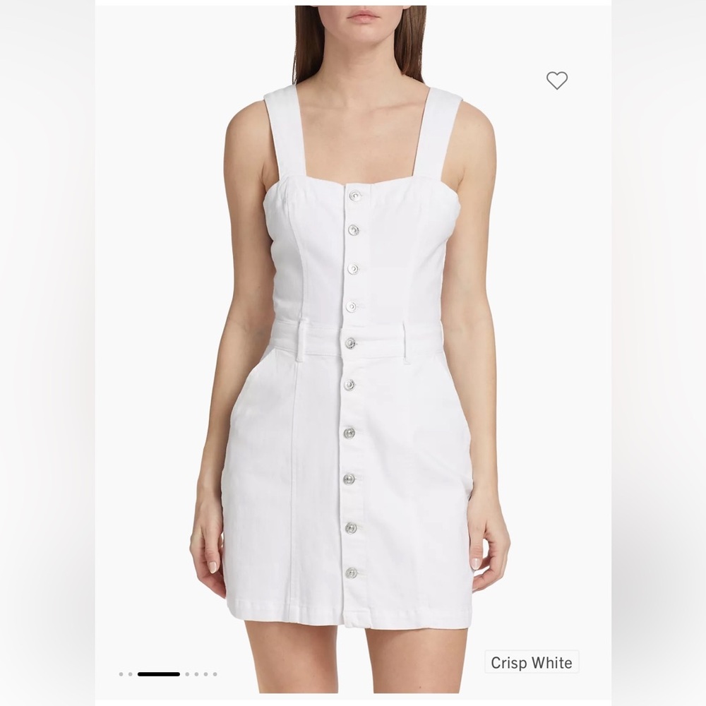 Paige maddy white denim sleeveless mini dress